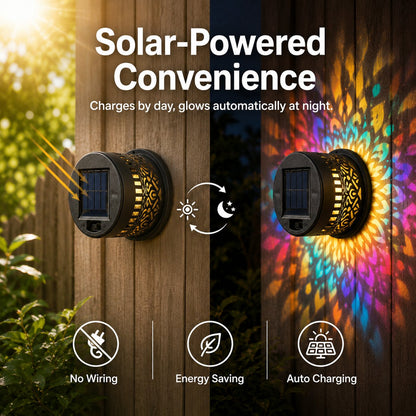 Solar Mandala Wall Light – Outdoor Garden Projector Lamp
