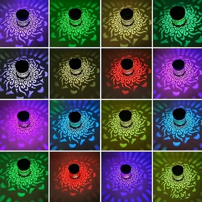 Solar Mandala Wall Light – Outdoor Garden Projector Lamp