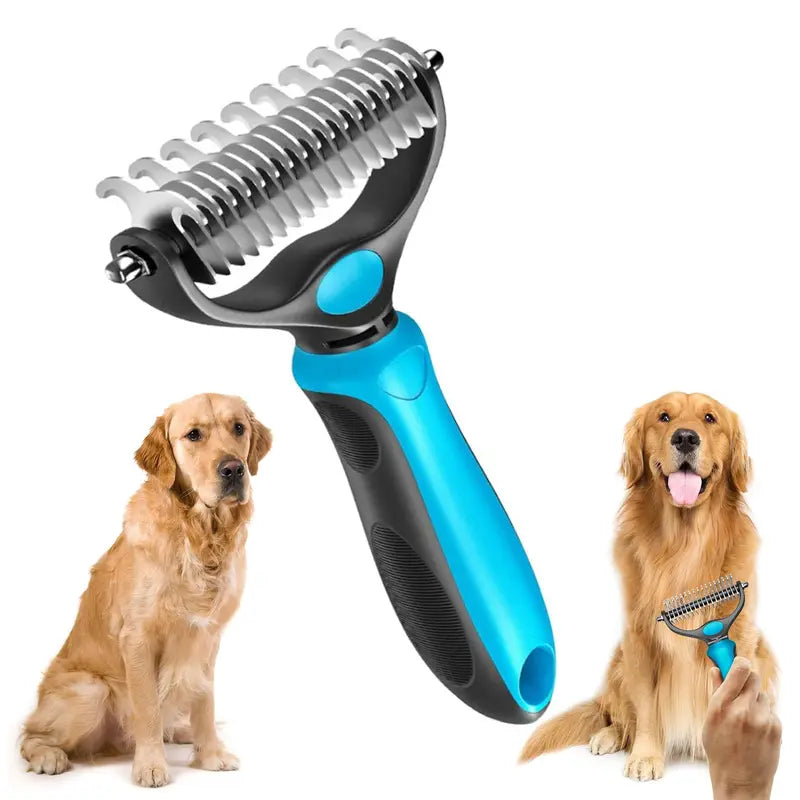 Double-Sided Pet Grooming Brush for Dogs & Cats