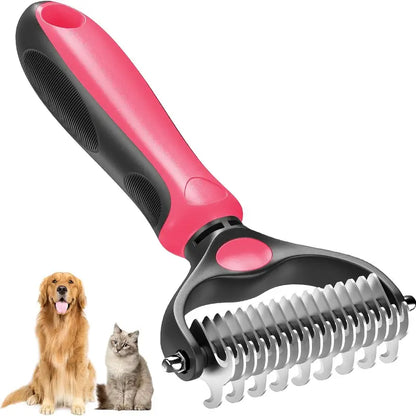 Double-Sided Pet Grooming Brush for Dogs & Cats